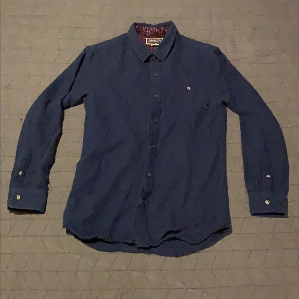 Modern Amusement blue button up